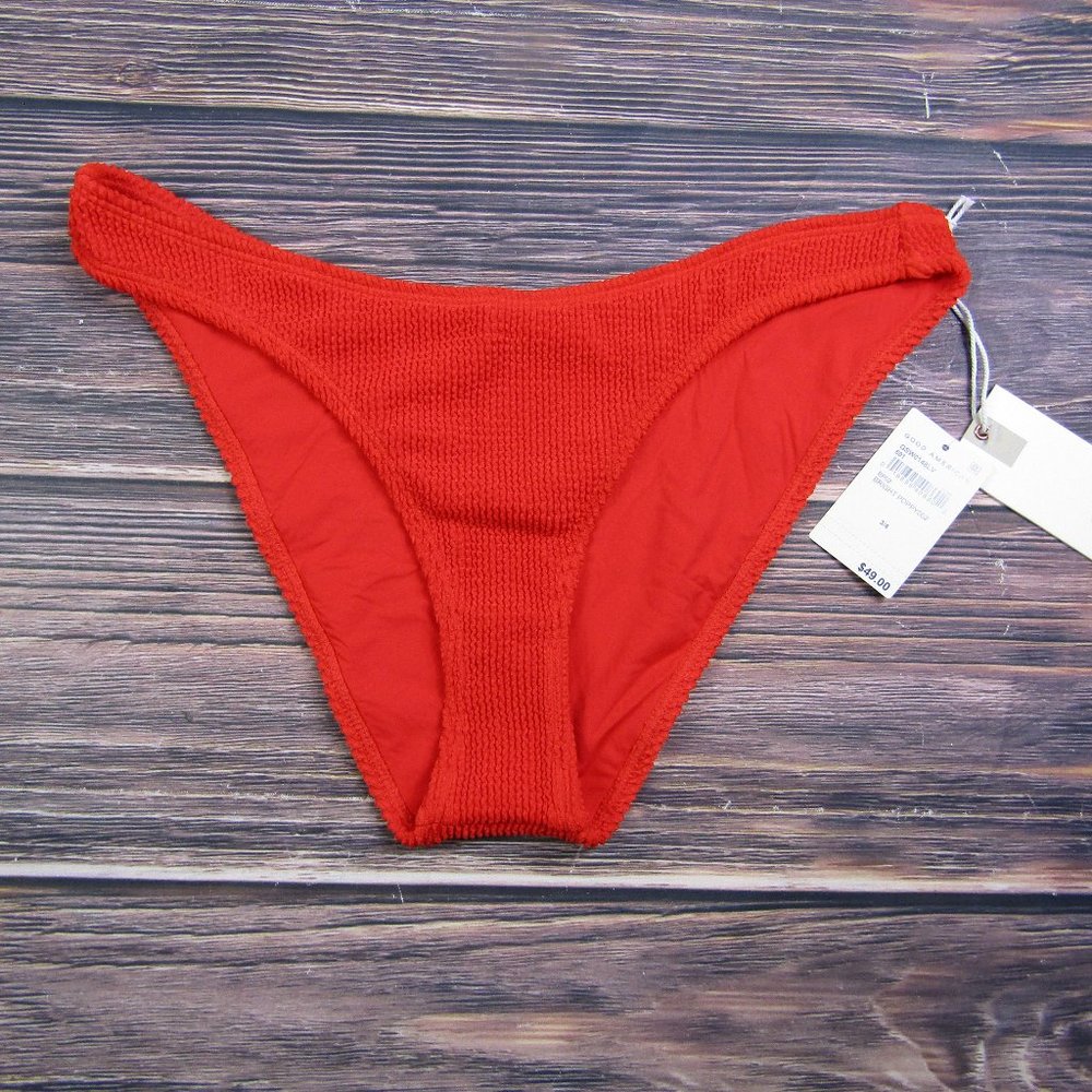 Good American NEW Large/XL Size 3/4 Red Better Bikini Bottom Cheeky Swim Beach